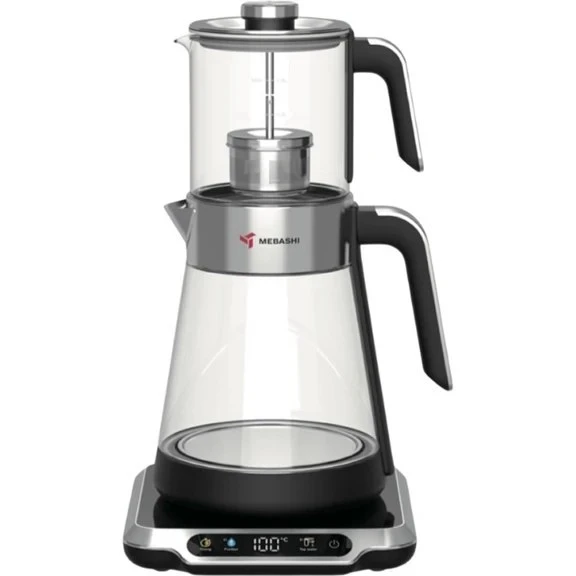 چای ساز مباشی مدل ME-TM305 ظرفیت ۱.۷ لیتر با کتری شیشه‌ای